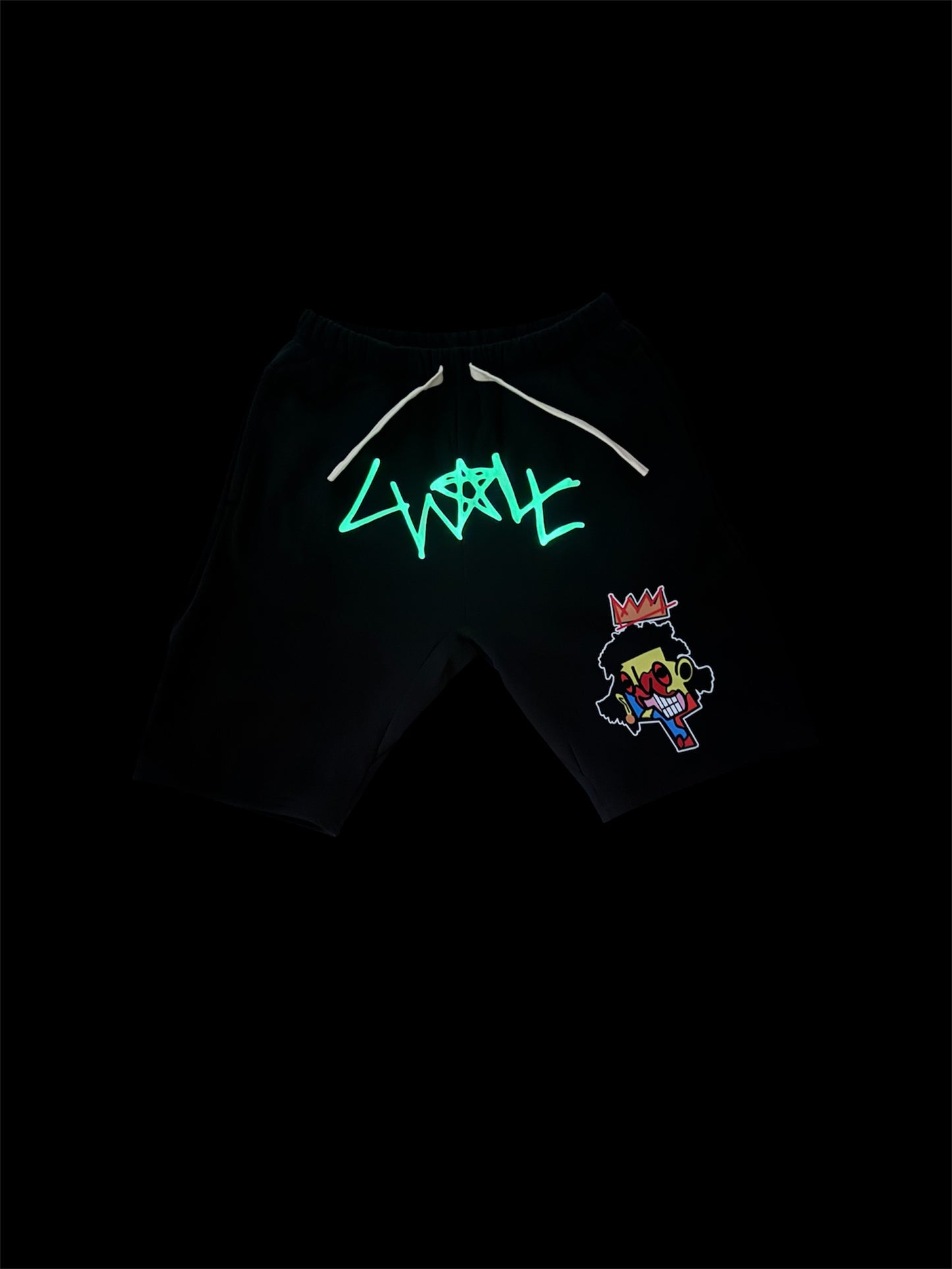 BTW GLOW IN DARK "BASQUIAT INSPO" SHORTS